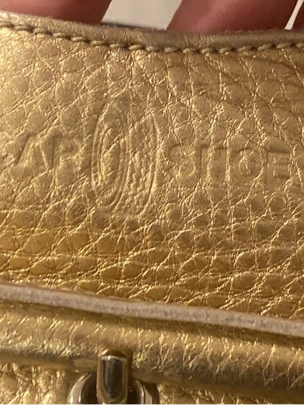 Car Shoe Pebbled Leather Gold Tone Hobo Shoulder Bag Handbag Purse Y2k Style